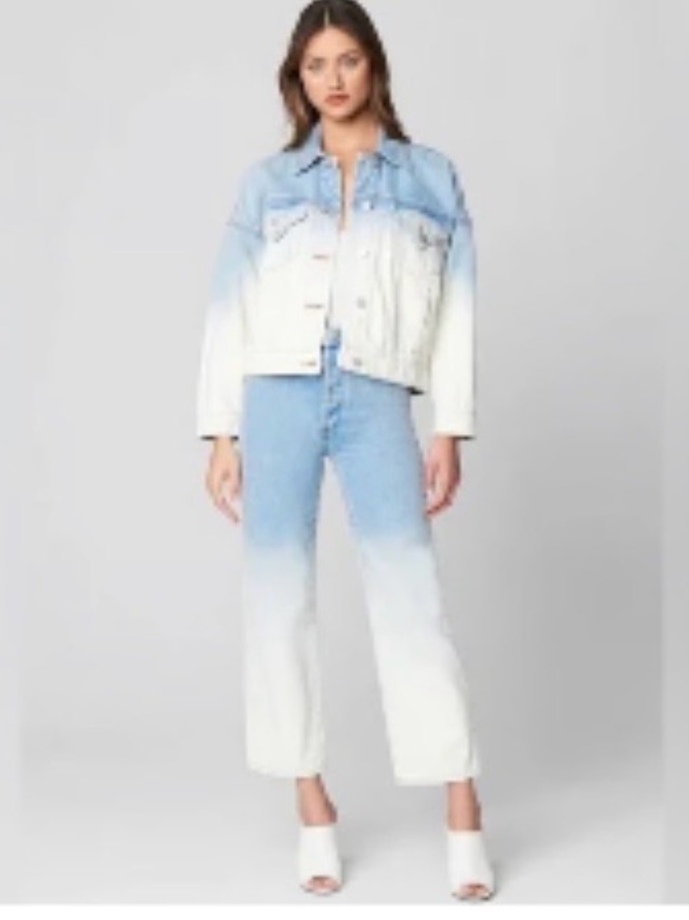 #903 Blank NYC Light Blue to White Ombre Jean Jacket. New with tags!
